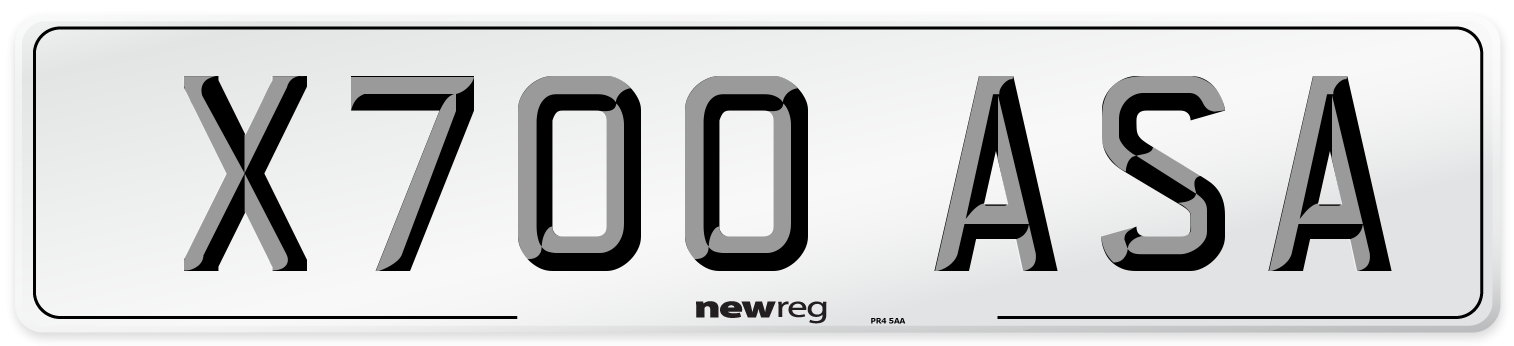 X700 ASA Number Plate from New Reg